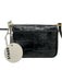 Staud Black Faux Croc Crossbody Magnetic Flap Chain Bag Black / Mini