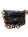 Staud Black Faux Croc Crossbody Magnetic Flap Chain Bag Black / Mini