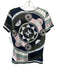 Tory Burch Size XXS White, Navy, Multi Cotton All Over Print T Shirt Logo Top White, Navy, Multi / XXS