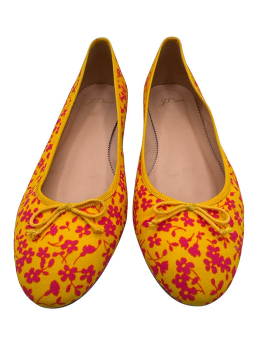 J Crew Shoe Size 9.5 Yellow & Pink Floral Bow Detail Flats Yellow & Pink / 9.5