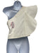 AMUR Size 4 White Cotton & Viscose One Shoulder Ruffle Cap Sleeve Pleated Top White / 4