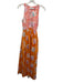 Rachel Antonoff Size S Pink, Orange & Multi Cotton Watercolor Bird Print Dress Pink, Orange & Multi / S
