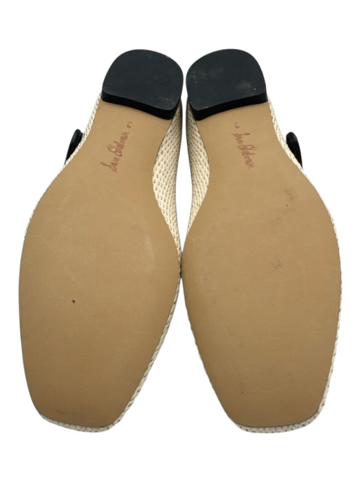 Sam Edelman Shoe Size 9 Cream Beige & Black textile upper Woven Mary Jane Flats Cream Beige & Black / 9