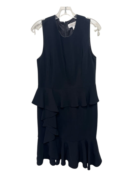 Michael Kors Collection Size 12 Black Viscose Blend ruffles Draped Midi Dress Black / 12