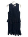 Michael Kors Collection Size 12 Black Viscose Blend ruffles Draped Midi Dress Black / 12