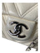 Chanel Cream Lambskin Leather Chevron Flap silver hardware Chain Strap Bag Cream / M