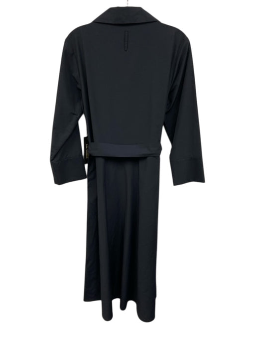 Kal Rieman Size XS Navy Cotton Blend Tie Waist 1/4 Zip V Neck Collared Dress Navy / XS