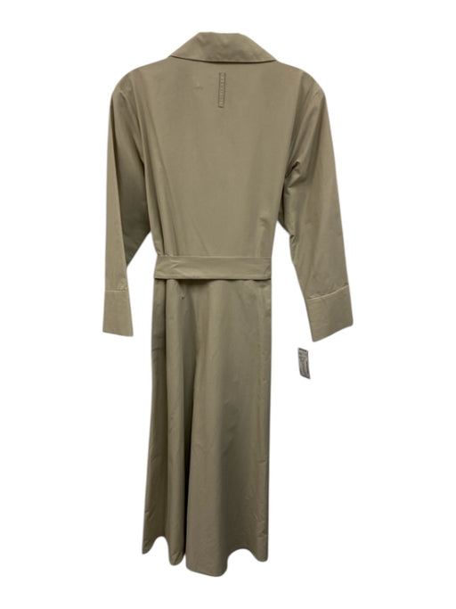 Kal Rieman Size XS Beige Cotton Blend Tie Waist 1/4 Zip V Neck Collared Dress Beige / XS
