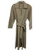 Kal Rieman Size XS Beige Cotton Blend Tie Waist 1/4 Zip V Neck Collared Dress Beige / XS
