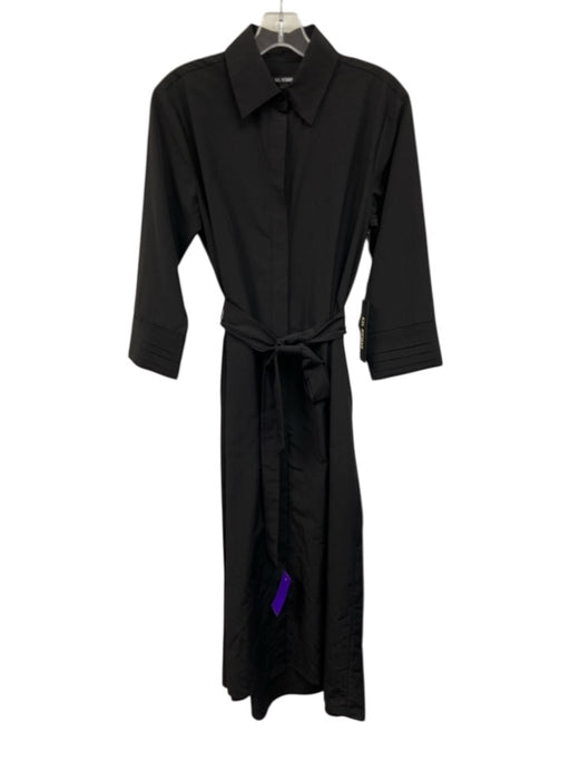 Kal Rieman Size XS Black Cotton Blend Button Front 3/4 Sleeve Maxi Dress Black / XS