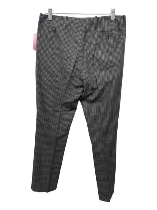 Prada Size 48 Black & White Wool & Cotton Striped zip fly Pockets Trouser Pants Black & White / 48
