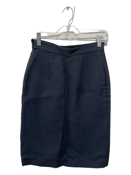Prada Size 40 Navy Blue Wool Side Zip Darted Skirt Navy Blue / 40