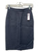Prada Size 40 Navy Blue Wool Side Zip Darted Skirt Navy Blue / 40