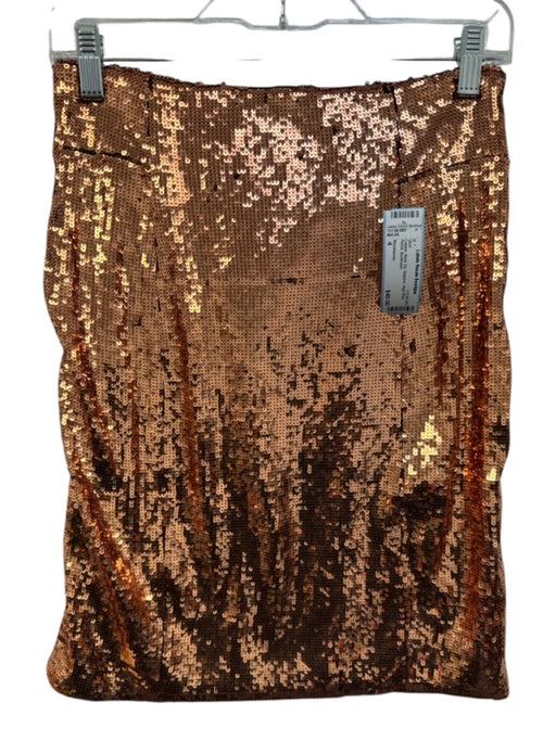 Shoshanna Size 4 Copper Back Zip Sequins High Rise Pencil Skirt Copper / 4