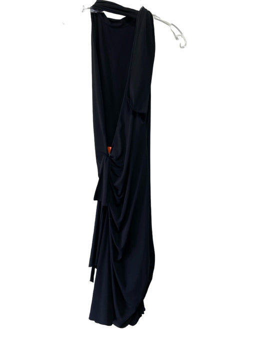 Vera Wang Size 10/44 Black Polyester Blend Sleeveless High Neck Open Back Dress Black / 10/44