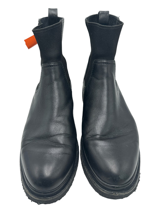 Vince Shoe Size 10 Black Leather Almond Toe Chelsea Ankle Elastic Detail Booties Black / 10