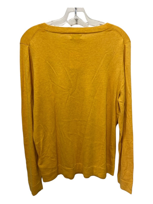 J. Crew Size L Mustard Yellow Cotton Ribbed Collar Crew Neck Long Sleeve Sweater Mustard Yellow / L