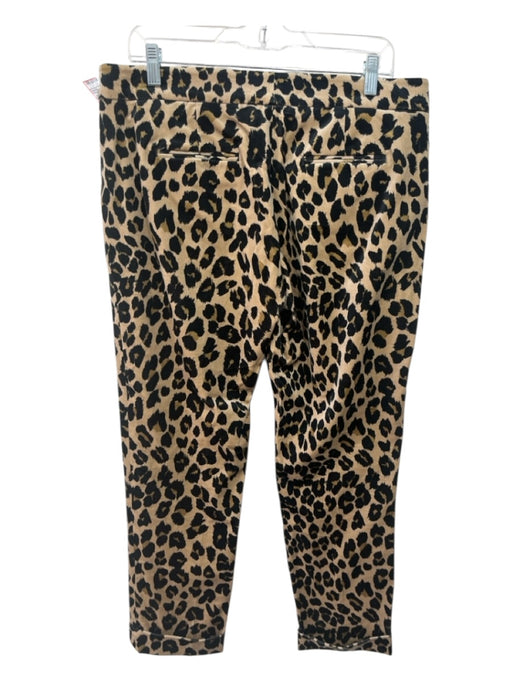 Etro Size 46 Brown & Black Cotton Blend Mid Rise Leopard Zip & Button Pants Brown & Black / 46