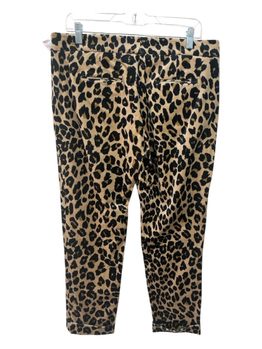 Etro Size 46 Brown & Black Cotton Blend Mid Rise Leopard Zip & Button Pants Brown & Black / 46