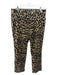 Etro Size 46 Brown & Black Cotton Blend Mid Rise Leopard Zip & Button Pants Brown & Black / 46