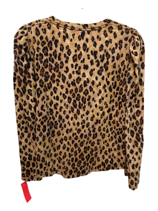 Veronica Beard Jeans Size L Brown & Black Pima Cotton Long Sleeve Leopard Top Brown & Black / L