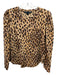 Veronica Beard Jeans Size L Brown & Black Pima Cotton Long Sleeve Leopard Top Brown & Black / L