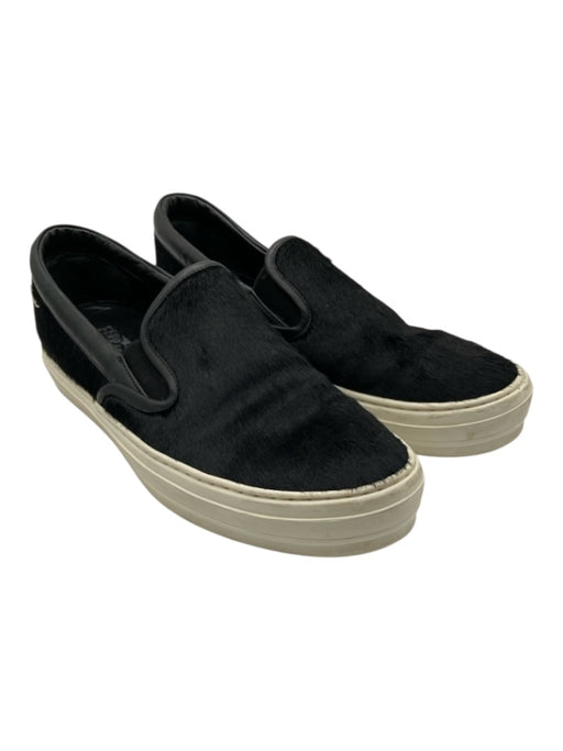 Ferragamo Shoe Size 10 Black Leather Upper Ponyhair Slip On Slip On Sneakers Black / 10
