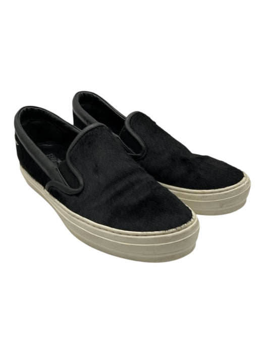 Ferragamo Shoe Size 10 Black Leather Upper Ponyhair Slip On Slip On Sneakers Black / 10