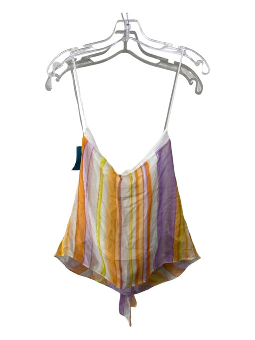 Ramy Brook Size S Multicolor Silk Halter Striped Keyhole Top Multicolor / S