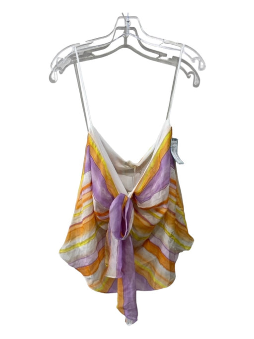 Ramy Brook Size S Multicolor Silk Halter Striped Keyhole Top Multicolor / S