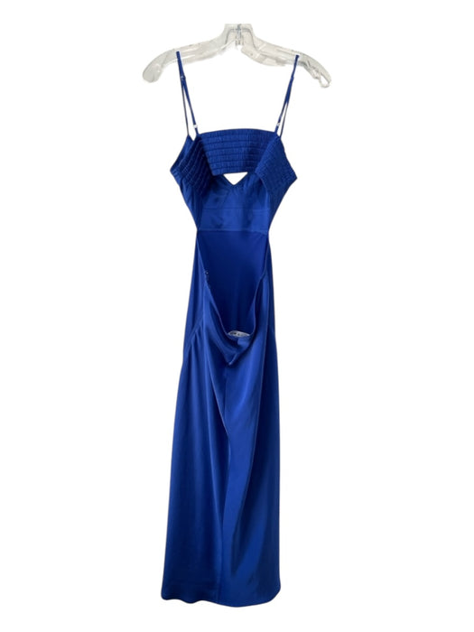 A.L.C. Size 6 Royal Blue Polyester Spaghetti Strap Cut Out Maxi Dress Royal Blue / 6