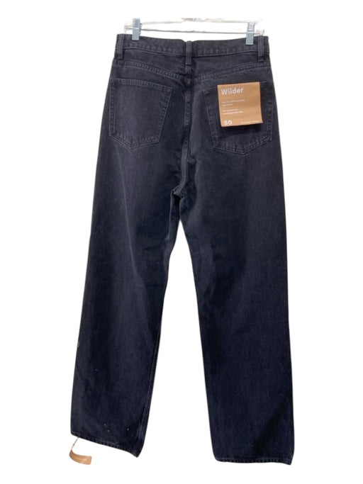 Reformation Size 30 Black Cotton High Rise Wide Leg Zip Fly Jeans Black / 30