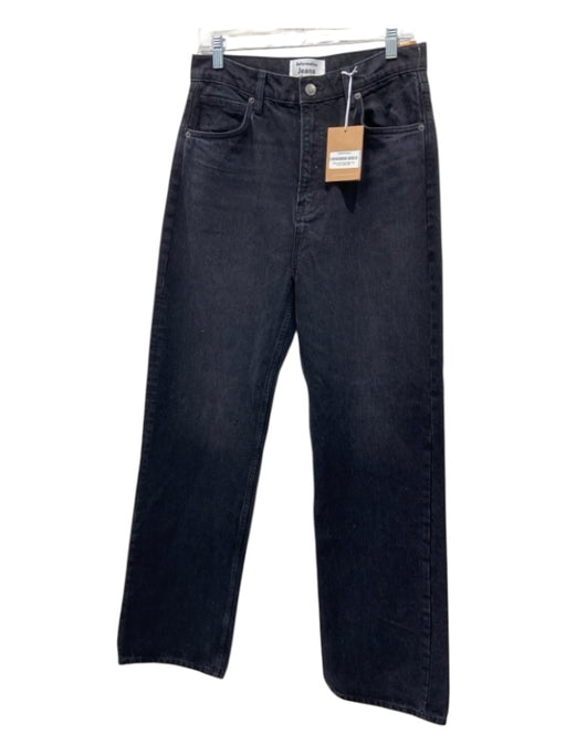 Reformation Size 30 Black Cotton High Rise Wide Leg Zip Fly Jeans Black / 30