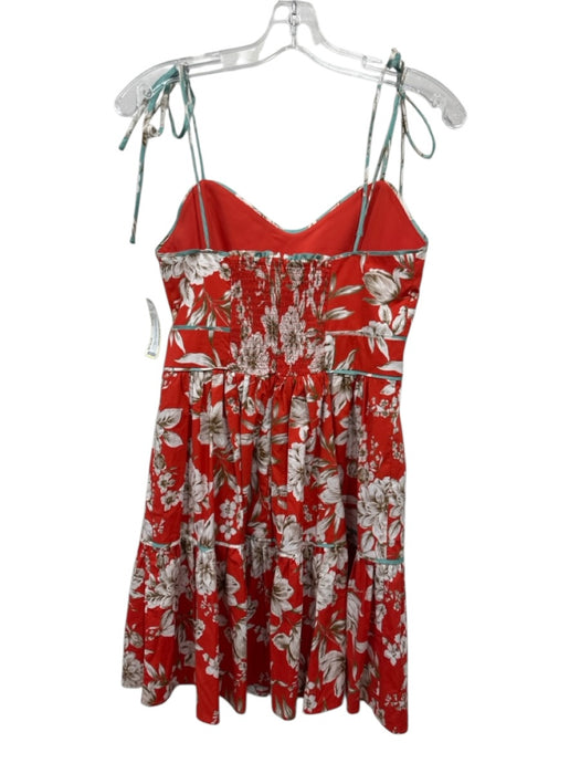 Christy Lynn Size Medium Orange, Brown, Blue Cotton Spaghetti Strap Floral Dress Orange, Brown, Blue / Medium