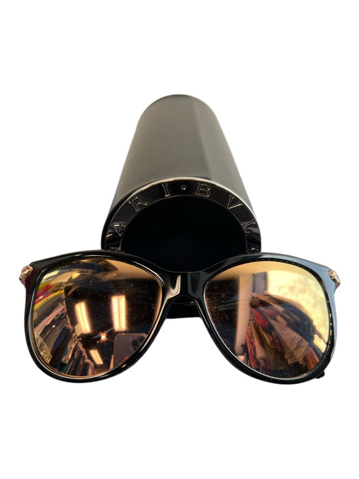 Bulgari Black & Rose Gold Metal UV Protection Cat Eye Sunglasses Black & Rose Gold
