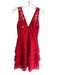 Adelyn Rae Size XS Red Polyester Sleeveless V Neck & Back Tiered Dress Red / XS