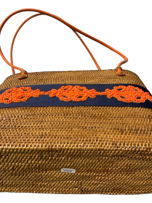 Bosom Buddy Bags Orange, Tan, & Blue Drawstring Shoulder Strap Structured Bag Orange, Tan, & Blue / M