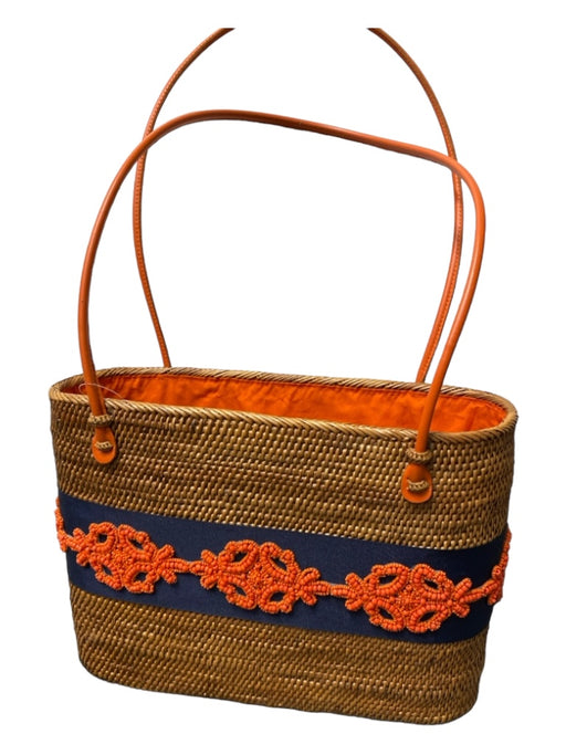 Bosom Buddy Bags Orange, Tan, & Blue Drawstring Shoulder Strap Structured Bag Orange, Tan, & Blue / M