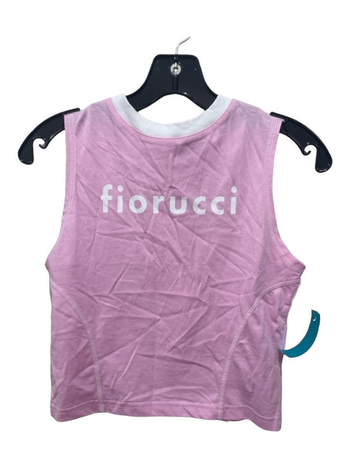 Fiorucci Size M Pink Cotton Mock Neck Sleeveless Top Pink / M