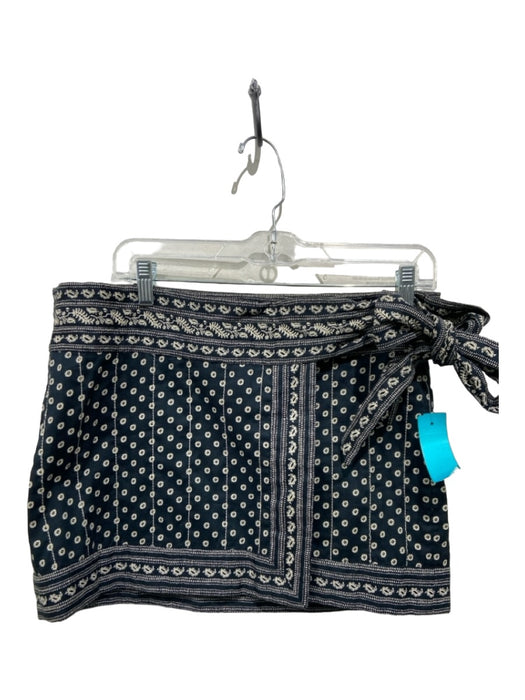 Isabel Marant Etoile Size 40 Navy & Beige Cotton Printed Wrap Above knee Skirt Navy & Beige / 40