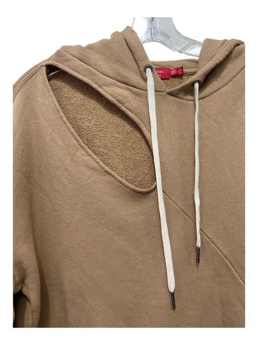 n:Philanthropy Size XS Tan Cotton Drawstring Cut Out Panel Detail Hoodie Sweater Tan / XS