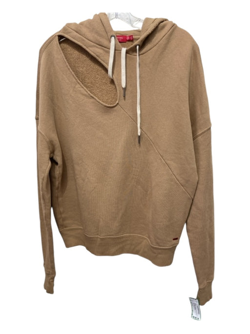 n:Philanthropy Size XS Tan Cotton Drawstring Cut Out Panel Detail Hoodie Sweater Tan / XS