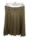 The Frankie Shop Size M/L Dark Olive Polyester Pleated Side Zip Below Knee Skirt Dark Olive / M/L