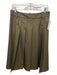 The Frankie Shop Size M/L Dark Olive Polyester Pleated Side Zip Below Knee Skirt Dark Olive / M/L