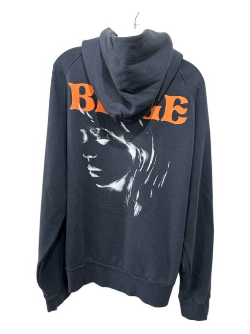 Off White Size M Navy Cotton Blend logo Zip UP Hoodie Men's Jacket Navy / M