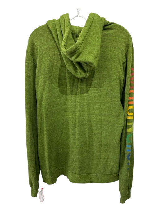 Aviator Nation Size L Green Cotton Blend Solid Hoodie Zip Up Men's Jacket Green / L