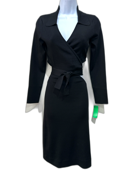 Cult Gaia Size Small Black Viscose Rib Knit Wrap Cut Out Fitted Dress Black / Small