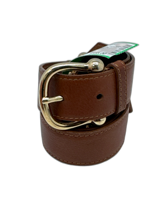 Burberry Brown Leather Gold hardware Stud Detail Belts Brown / 32/0