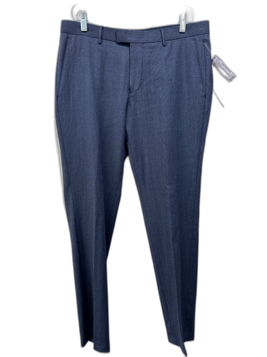 Boss Size 38 Blue Gray Wool Blend Solid Dress Men's Pants Blue Gray / 38