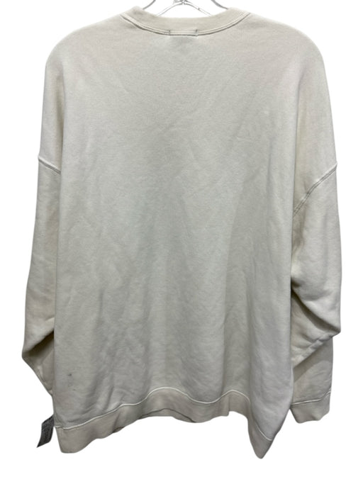 R13 Size L Cream, Red & Multi Cotton Ribbed Words Print Sweatshirt Cardigan Cream, Red & Multi / L